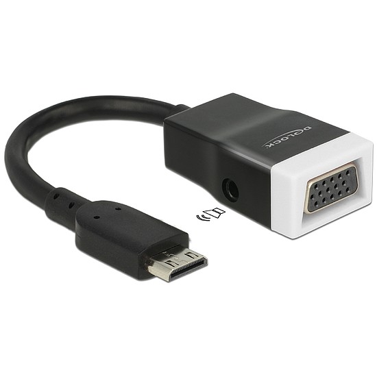 Delock Adapter HDMI-mini C dugó > VGA hüvely audióval (65588)