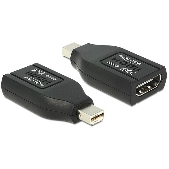 Delock Adapter mini Displayport-dugós csatlakozó > HDMI-csatlakozóhüvely (65552)