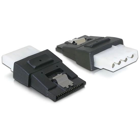 Delock Adapter Power 4tűs Molex female > SATA power 15tűs male rögzítővel (65046)