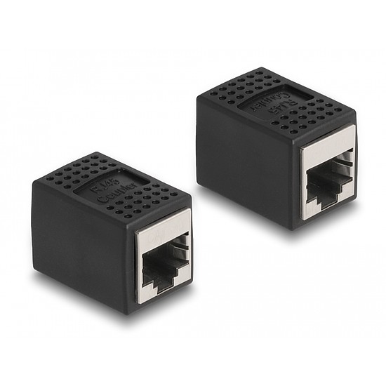 Delock Adapter RJ45 anya - RJ45 anya Cat.6A, fekete (87796)