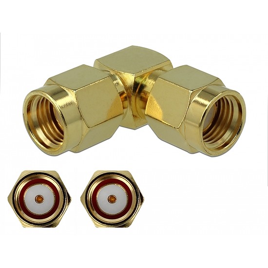 Delock Adapter RP-SMA-dugó apa RP-SMA-dugó 90 3 GHz (89962)