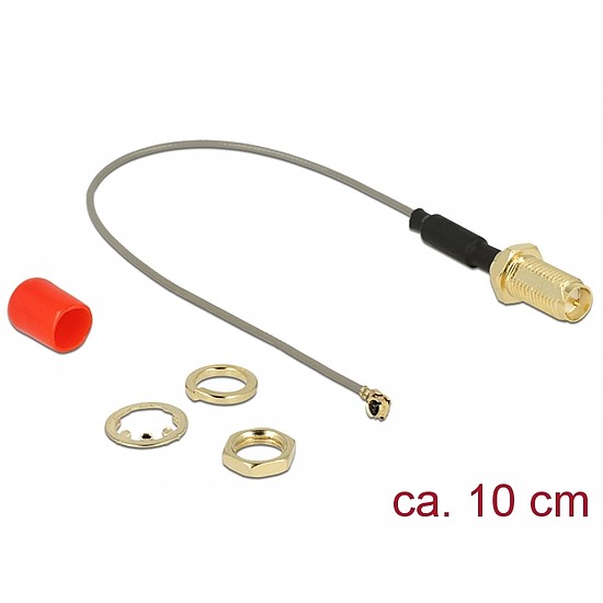 Delock Antenna kábel RP-SMA anya > MHF / U.FL-LP-068 kompatibilis apa csatlakozó 1.13 10 cm (89830)