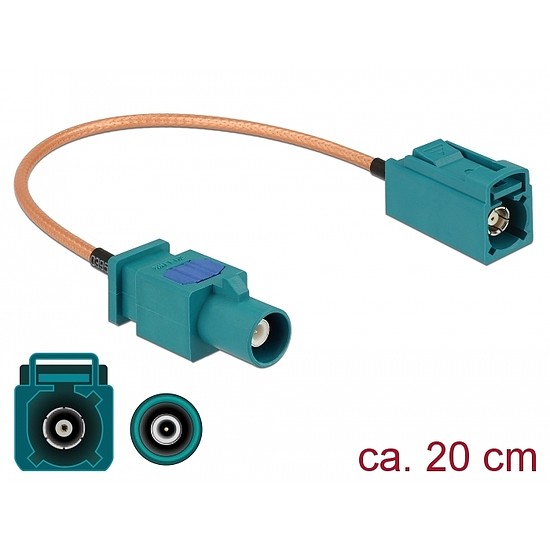 Delock Antennakábel FAKRA Z-dugó > FAKRA Z-hüvely RG-316 20 cm (89660)