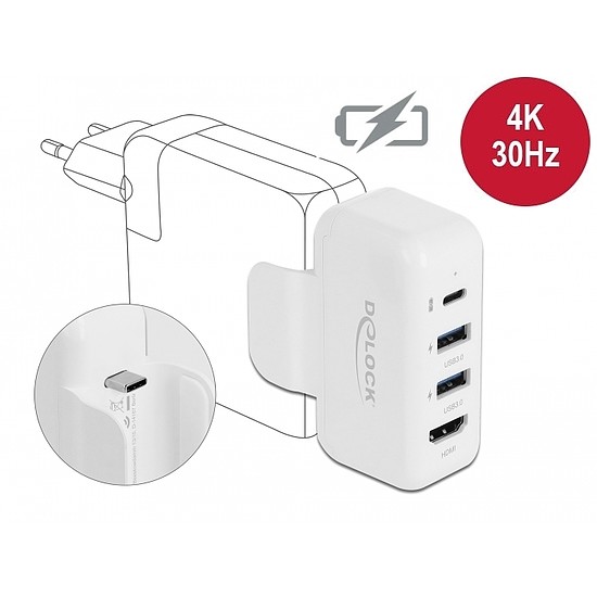 Delock Átalakító Apple PD-s és HDMI 4K-s tápcsatlakozóhoz (64080)