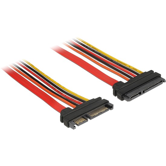 Delock Bovítokábel, SATA, 6 Gb/s, 22 tus csatlakozó > SATA 22 tus aljzat (3,3 V + 5 V + 12 V), 20 cm (84918)