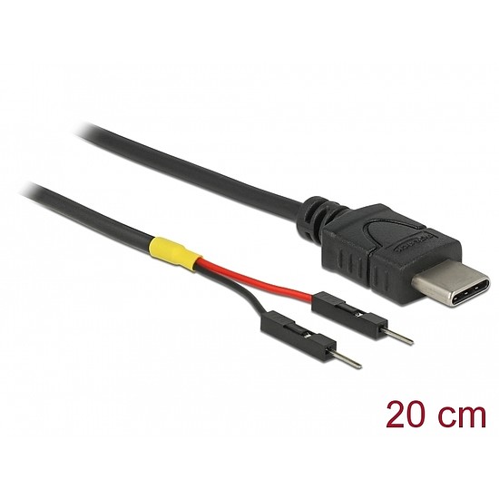 Delock C-Típusú USB tápkábel 2 db. különálló tűfejes apa véggel hossza 20 cm (85419)