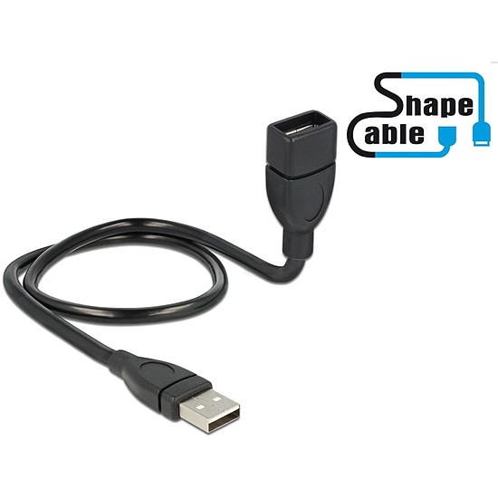 Delock Cable USB 2.0 A male > A female ShapeCable 0.5 m (83499)