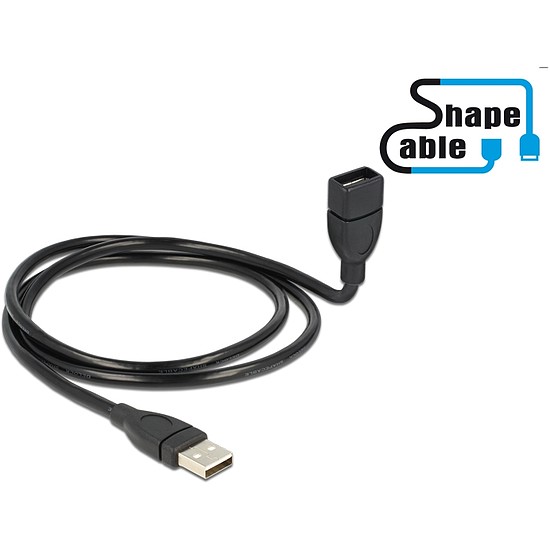 Delock Cable USB 2.0 A male > A female ShapeCable 1 m (83500)