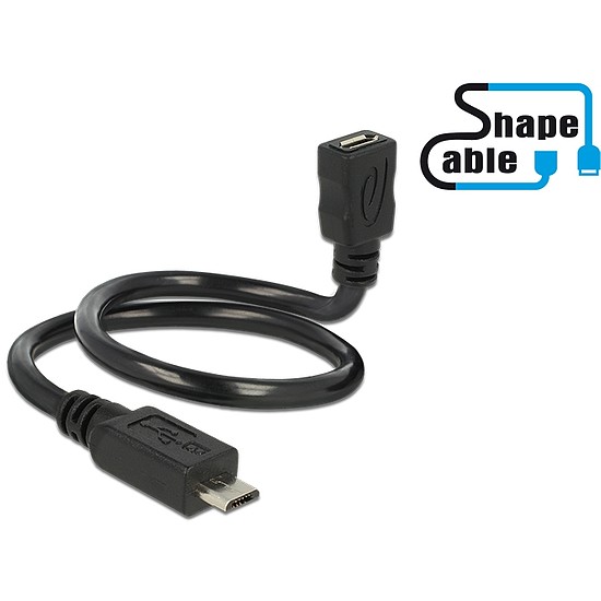 Delock Cable USB 2.0 Micro-B male > USB 2.0 Micro-B female OTG ShapeCable 0.35 m (83924)