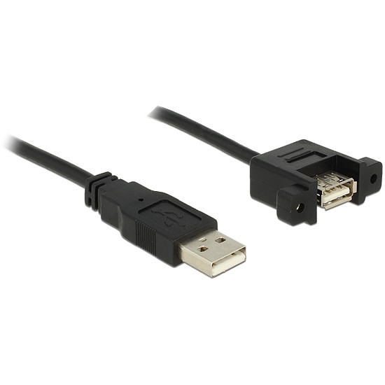 Delock Cable USB 2.0 Type-A male > USB 2.0 Type-A female panel-mount 1 m (85106)