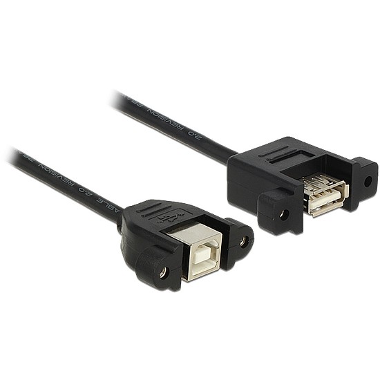 Delock Cable USB 2.0 Type-B female panel-mount > USB 2.0 Type-A female panel-mount 25 cm (85107)