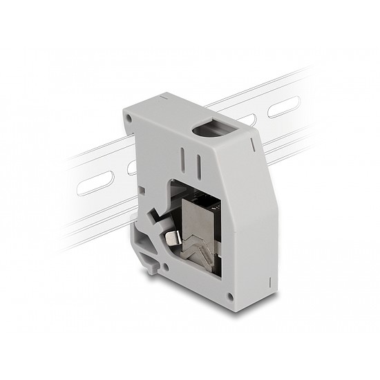 Delock DIN sín adapter Keystone modullal RJ45 anya - RJ45 anya Cat.6A (86959)