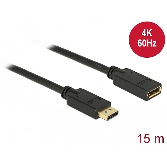 Delock DisplayPort 1.2 bovítokábel 4K 60 Hz 15 m (84908)