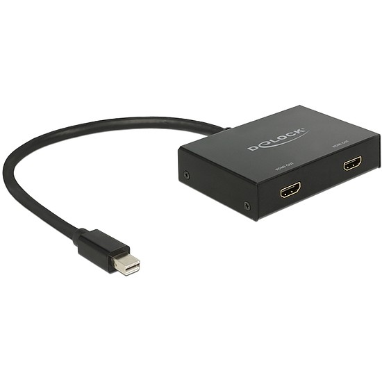 Delock DisplayPort 1.2-es elosztó 1 x mini DisplayPort-bemenet > 2 x HDMI-kimenet 4K (87696)