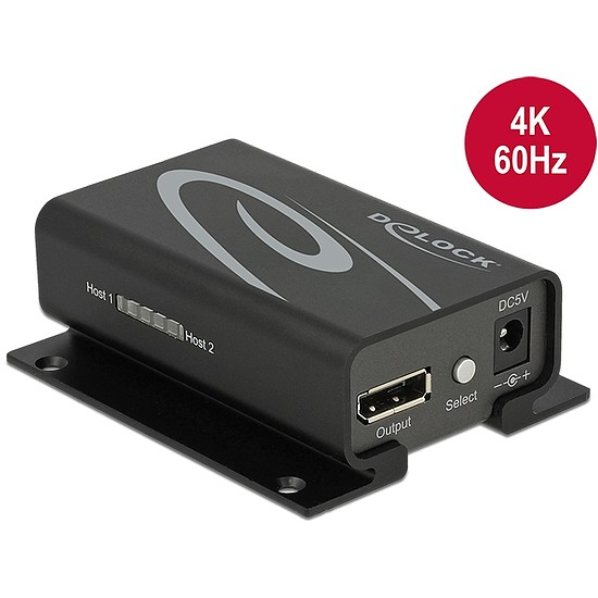 Delock Displayport 1.2 kapcsoló 2 x Displayport-bemenet > 1 x Displayport-kimenet 4K (87697)