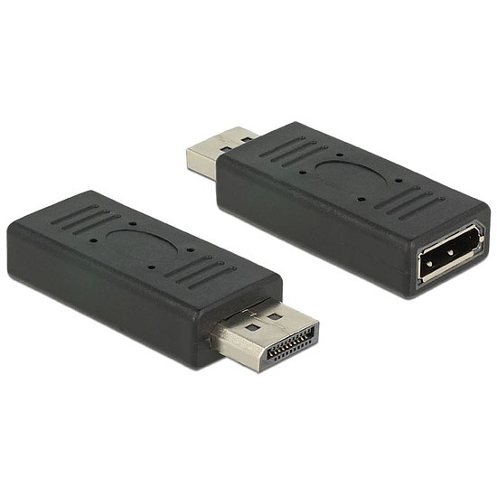 Delock Displayport adapter 1.2-es csatlakozódugóval > Displayport csatlakozóhüvellyel, portkímélovel (65691)