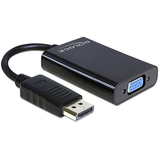 Delock Displayport apa > VGA 15 pin anya + audio + táp adapter (65439)