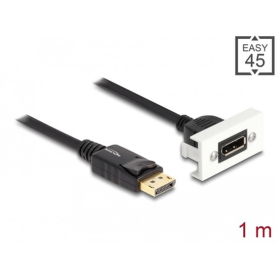 Delock Easy 45 DisplayPort 8K 30 Hz modul rövid kábellel, 22,5 x 45 mm (81387)