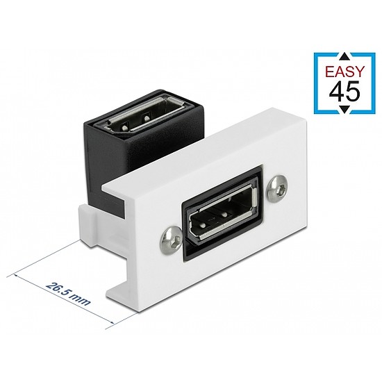 Delock Easy 45 DisplayPort modul 90 fokban hajlított, 22,5 x 45 mm (81306)