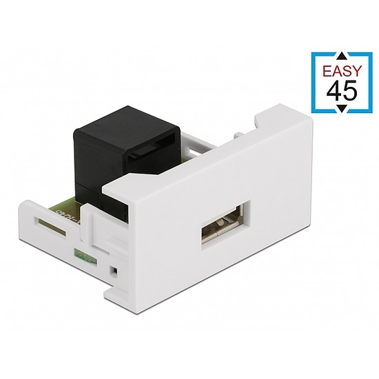 Delock Easy 45 modul A-típusú 2.0 USB anya - RJ45 anya port 22,5 x 45 mm (81344)