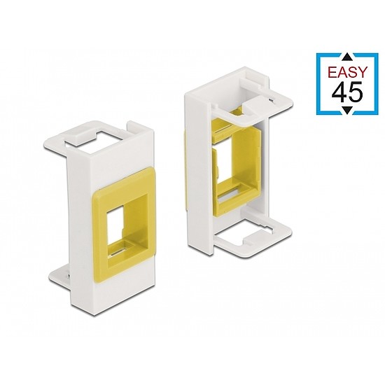 Delock Easy 45 Modul Keystone tartó 22,5 x 45 mm, fehér / sárga (81358)