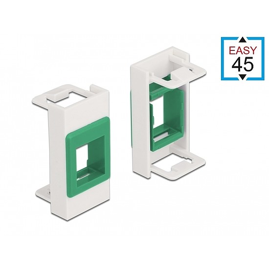 Delock Easy 45 Modul Keystone tartó 22,5 x 45 mm, fehér / zöld (81356)