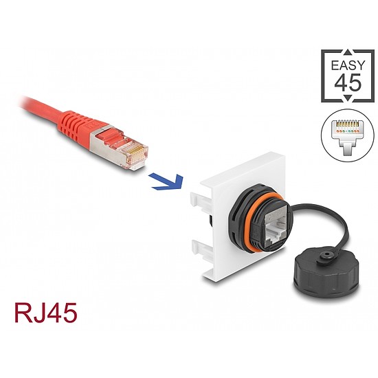 Delock Easy 45 Modul Network RJ45 Cat.6A, 45 x 45 mm (81411)