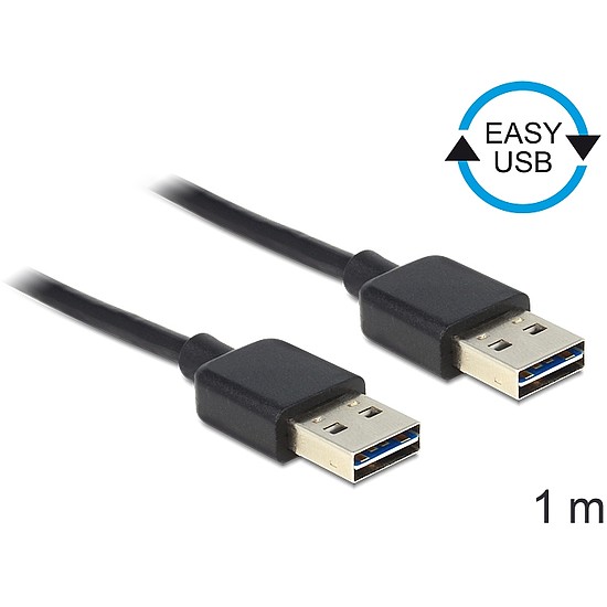 Delock EASY-USB 2.0-A apa > apa kábel, 1 m (83460)