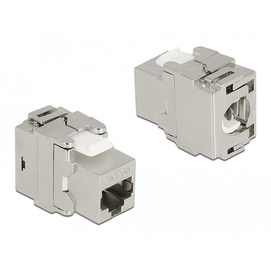 Delock Eszközmentes, 180 -os, fém Keystone modul RJ45 anya - LSA Cat.6A (87036)