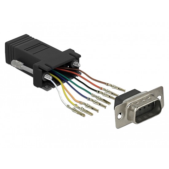 Delock Fekete Sub-D 9-tűs apa RJ45 anya összekötő adapter (66166)