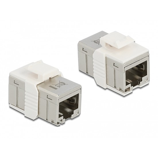 Delock fémszínű adapter RJ45 anya - RJ45 anya Cat.6A (86012)