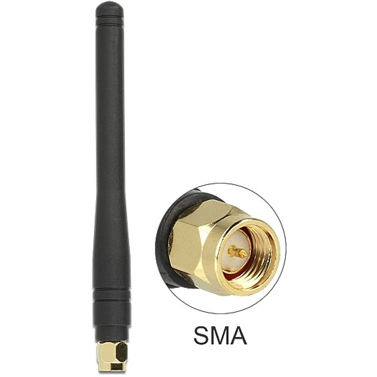 Delock flexibilis ISM (433MHz) antenna, 2.5dBI, gömbkarakterisztikájú, SMA csatlakozóval (88914)