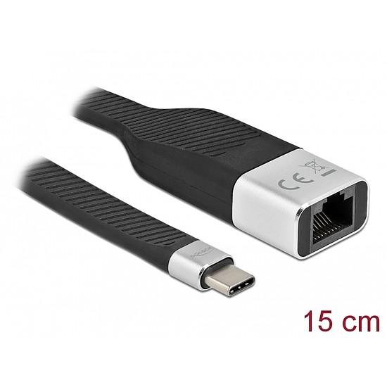 Delock FPC lapos csík kábel USB Type-C - Gigabit LAN 10/100/1000 Mbps 15 cm (86936)