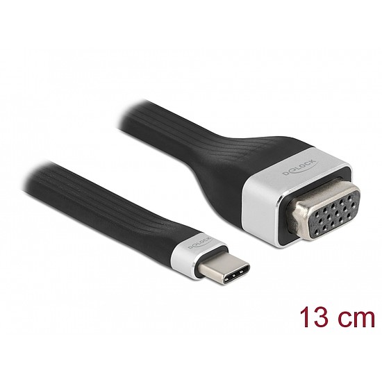 Delock FPC lapos csík kábel USB Type-C - VGA (DP Alt Mode) 13 cm (86730)