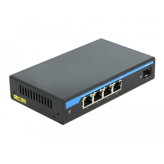 Delock Gigabit Ethernet-kapcsoló, 4 port PoE + 1 SFP (87765)