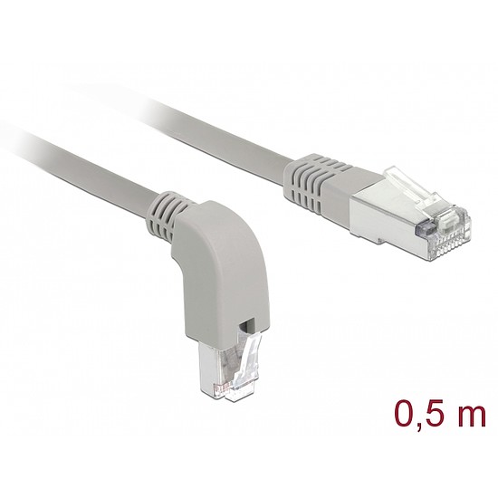 Delock Hálózati kábel RJ45 Cat.6 S/FTP, lefelé néző / egyenes 0,5 m (85864)