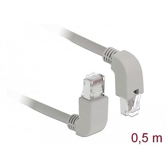 Delock Hálózati kábel RJ45 Cat.6A S/FTP felfelé néző / lefelé néző 0,5 m (85870)