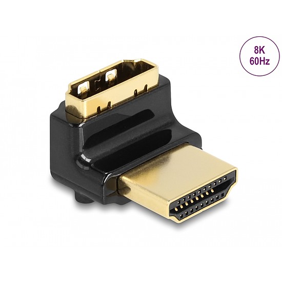 Delock HDMI adapter apa - anya 90 fok felfelé néző csatlakozódugóval 8K 60 Hz fém (60017)