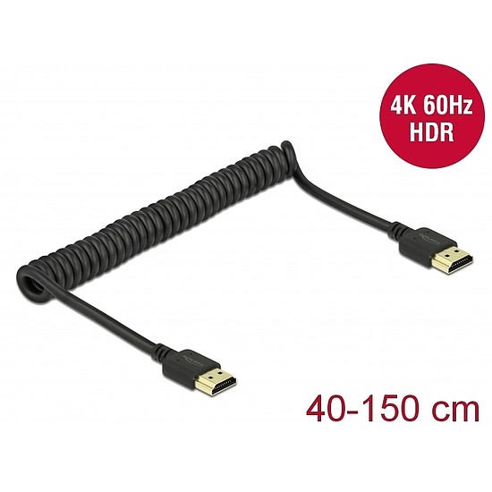 Delock HDMI feltekert kábel 4K 60 Hz (84967)