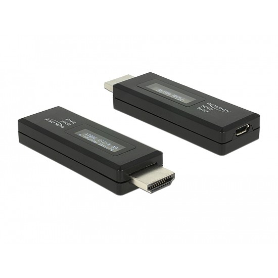 Delock HDMI tesztelo az EDID információhoz OLED kijelzovel (63327)