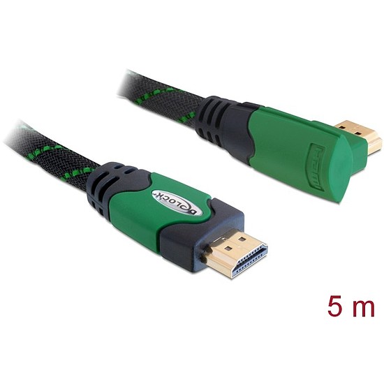 Delock High Speed HDMI-kábel típusú Ethernet HDMI A dugós > HDMI A dugós derékszögu 4K 5 m (82954)