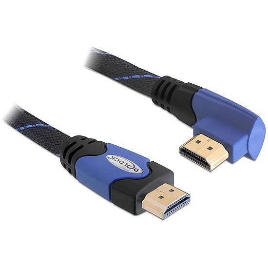 Delock High Speed HDMI-kábel típusú Ethernet HDMI A dugós > HDMI A dugós derékszögű 4K 2 m (82956)