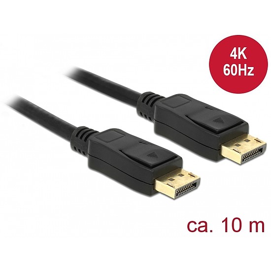 Delock Kábel Displayport 1.2 dugó > Displayport dugó 4K 60 Hz 10 m (84862)