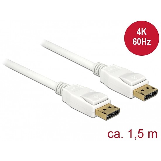 Delock Kábel Displayport 1.2 dugó > Displayport dugó 4K 60 Hz 1,5 m (85509)