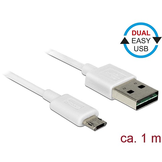 Delock Kábel, EASY-USB 2.0-s A-típusú csatlakozódugó > EASY-USB 2.0-s Micro-B típusú csatlakozódugó, (84807)