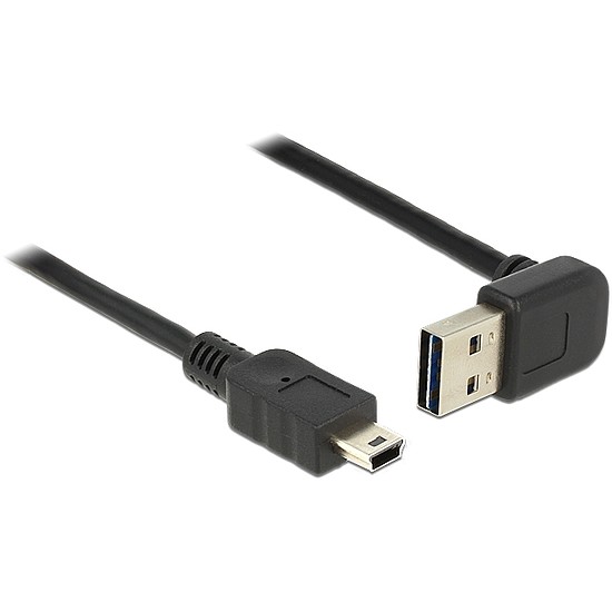 Delock Kábel EASY-USB 2.0-s A típusú csatlakozódugó, ívelt felfelé / lefelé > USB 2.0-s Mini-B-típus (83543)