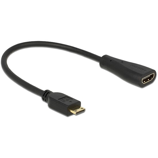 Delock kábel Gyors-sebességű HDMI Ethernettel Mini-C apa véggel > A anya (65650)