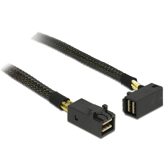 Delock Kábel Mini SAS HD SFF-8643 > Mini SAS HD SFF-8643, ívelt, 0,5 m (83621)