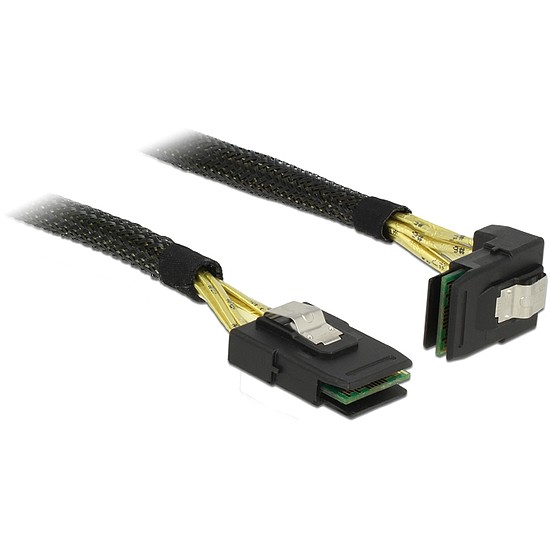 Delock Kábel Mini SAS SFF-8087 > Mini SAS SFF-8087, ívelt, 0,5 m (83622)