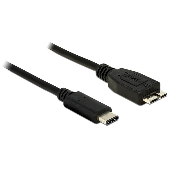 Delock Kábel SuperSpeed USB (USB 3.1, Gen 2) USB Type-C dugó > USB Micro-B típusú dugó 1 m fekete (83677)